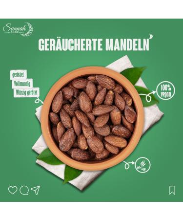 Sunnah Shop 500g BBQ Roasted & Smoked Almonds | Crunchy Vegan Protein | Spicy & Salted Snack - Buy Online on GoSupps.com