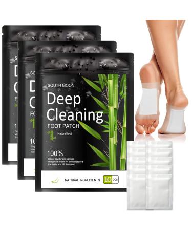 Deep Cleansing Foot Pads  Detox Foot Pads with Bamboo Vinegar and Ginger Powder for Foot Care & Deep Sleep & Relaxation (30PCS)