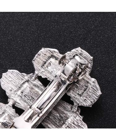 Lurrose Celtic Hair Clips - Vintage Crystal Spring Metal French Hair Clip for Women | Silver & Green | International Shipping Available - Buy Online on GoSupps.com