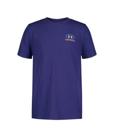 Under Armour Boys' Outdoor Short Sleeve T-Shirt, Crewneck Small Sonar Blue Bass Catch
