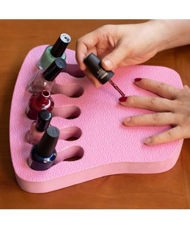 ButterFox Nail Polish Organizer Holder, Nail Art Manicure Hand Rest Work Station - Blush Pink