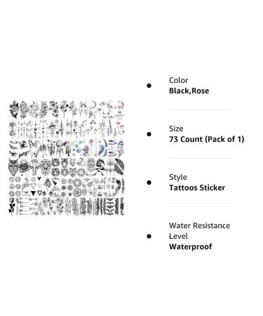 Small Flowers Letters Temporary Tattoos - 3D Moon Planet Lavender Fake Tattoos - Realistic Feather Butterfly Sticker for Kids & Adults - 73 Count - Buy Online on GoSupps.com