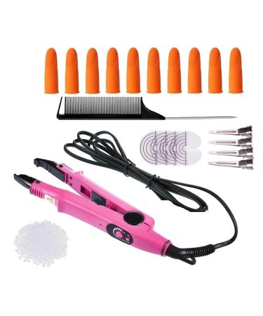 Hair extension iron Pro Hair Extensions Tool Fusion Heat Iron Connector Tool Variable Constant Heat Hair Extension Iron Keratin Bonding Tools(Pink 100g baijiao)
