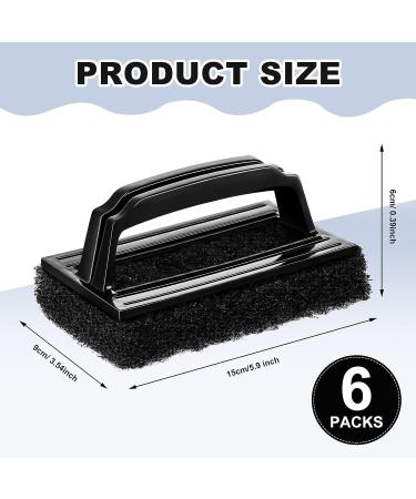 6 Pcs Screen Printing Scrub Pad with Black Handle - Chemical Resistant Scrub Brush for Cleaning Mesh Frames - Screen Printing Supplies - Buy Online on GoSupps.com