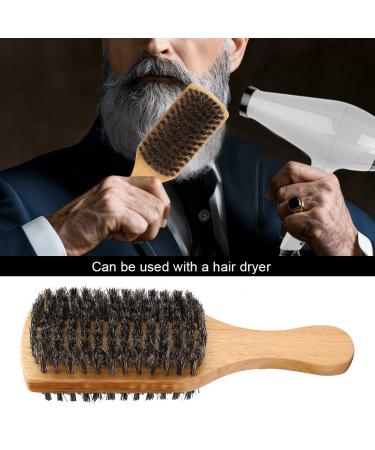 Double-Sided Beard Brush - Premium Facial Hair & Shaving Brush with Solid Wood Handle | Multifuntional Grooming Tool - Buy Online on GoSupps.com
