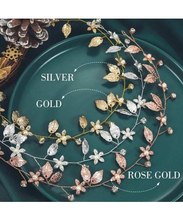 Yean Gold Leaf Wedding Hair Vine Headband - Bridal Accessories for Women - Buy Online on GoSupps.com
