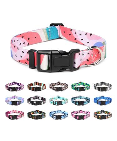 Mercano dog collar adjustable soft nylon comfort & robust patterned dog collar for small medium -sized dog puppies (s watermelon) s watermelon - Buy Online on GoSupps.com