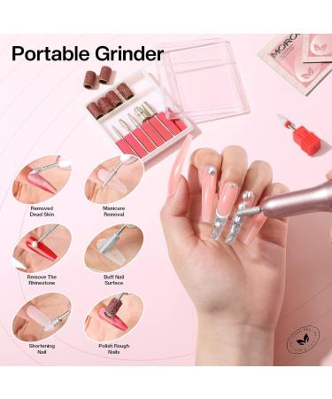 Morovan Poly Gel Nail Kit with Drill and Lamp - Complete Professional Set for Nail Art Extension - 48W Light Included - A1-Clear White Pink - Buy Online on GoSupps.com