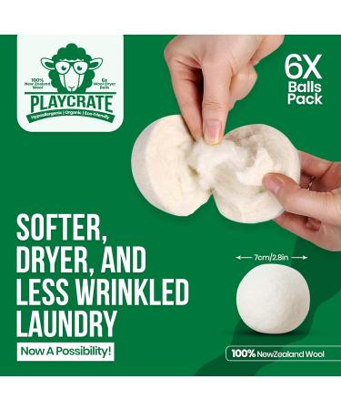 Wool Tumble Dryer Balls - 8 Pack Organic Laundry Fabric Softener - Reduce Drying Time Wrinkles & Static Cling - 100% Hypoallergenic New Zealand Wool - Buy Online on GoSupps.com