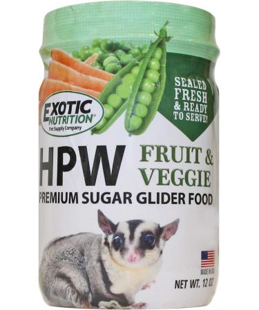 Sugar Glider HPW Diet Fruit & Veggie 12 oz. Jar - High Protein Healthy Natural No Mess Food for Sugar Gliders - High Protein Wombaroo Diet - Buy Online on GoSupps.com