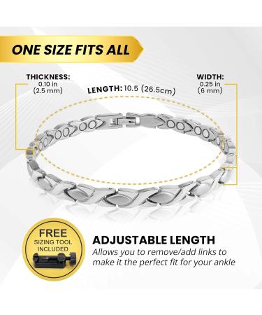 MagnetRX Ultra Strong Magnetic Anklet for Women | Titanium Magnetic Anklet in Silver | Shop Now for Premium Magnetic Jewelry - Buy Online on GoSupps.com