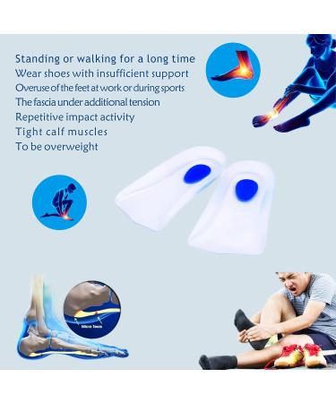 Heel Cups for Plantar Fasciitis - 3/4 Length Silicone Pads for Pain Relief & Bone Spurs - Best Insoles for Men (10.5-12.5 - Buy Online on GoSupps.com