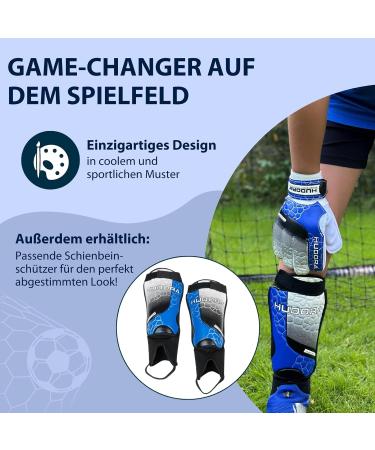 Hudora Goalkeeper Gloves for Kids & Teens - Padded Foam Back Football Gloves in S/M with Velcro Fastener - Buy Online on GoSupps.com