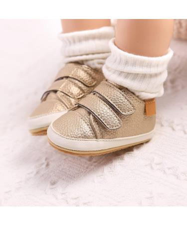 MK Matt Keely Baby Girl First Walking Shoes | Anti-Slip Soft PU Leather Sneakers 12-18 Months | Gold - Buy Online on GoSupps.com