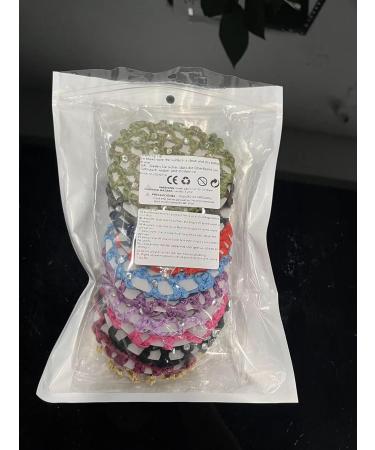 Hair Net Chignon 12 Bun Hairstyle Aid Fabric Knot Net with Glitter Rhinestones Hair Net Riding Tournament Set for Gymnastics Rhythmic Gymnastics Ballet Figure Skating - Buy Online on GoSupps.com
