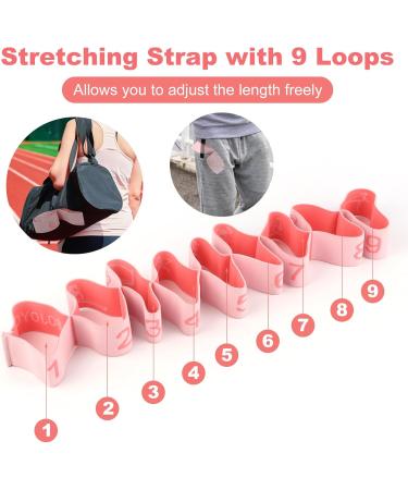 Buy 2-Piece Yoga Belt & Fitness Straps - Highly Elastic Stretch Band with 9 Loops for Pilates Dance Gymnastics | Effective Stretching Tool for All Levels - Buy Online on GoSupps.com