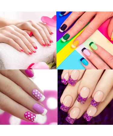 French Tip Nail Stickers - 37 White Half-Moon Design Manicure Strips | DIY Decorative Stencils Self-Adhesive Tool - Buy Online on GoSupps.com