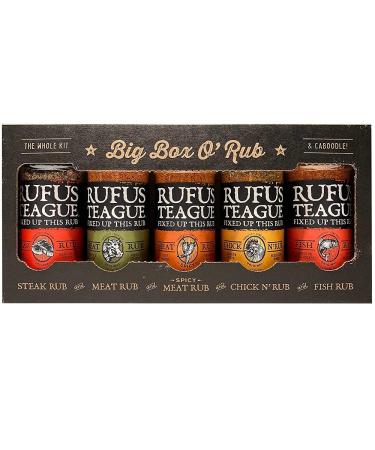 Rufus Teague - Big Box O' Rub Variety Pack - Premium BBQ Rub - 5 Bottles