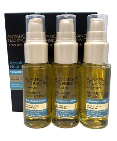3 x AVON Advance Techniques Nourishing Hair Serum with Moroccan Argan Oil 30ml - 1.0fl.oz SET !
