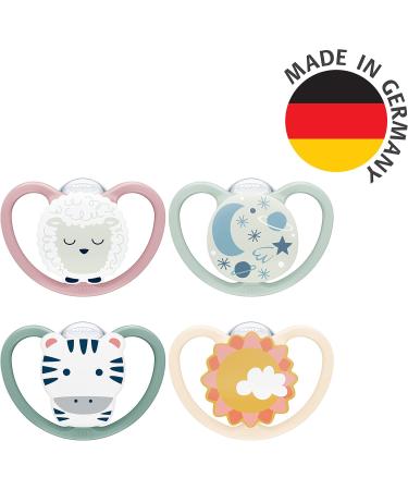 NUK Space Day & Night Baby Pacifier | 6-18 months | Glow-in-the-dark pacifiers with extra-large vents for sensitive skin - Buy Online on GoSupps.com
