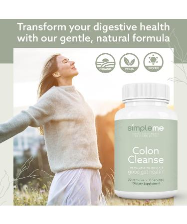 SIMPLEME Colon Cleanse Detox - Natural Relief for Constipation & Bloating - 30-Day Gut Support for Weight Management - 30 Capsules - Buy Online on GoSupps.com