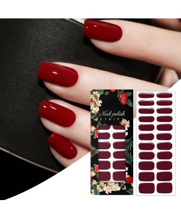  Rrlihjgu Nail Strips | 22 Gel Nail Strips | Waterproof Red Cutouts for Home Manicure Art Autumn and Halloween Decorations - Buy Online on GoSupps.com