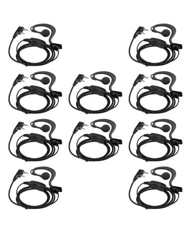 Retevis Case of 10 Two Way Radio Earpiece with Mic Single Wire Earhook Headset Compatible with Baofeng BF-888S UV-5R H-777 RT22 Arcshell AR-5 Walkie Talkies