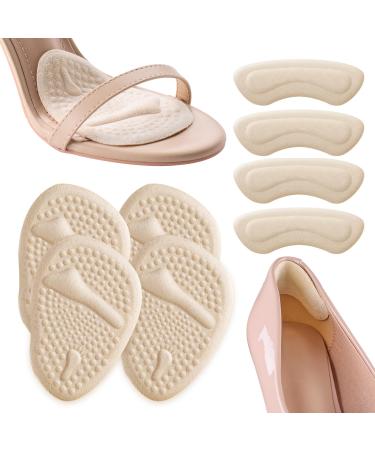 Heel Pads for Shoes Metatarsal Pads Women Ball of Foot Cushions for High Heels Shoe Inserts for Women All Day Pain Relief and Comfort One Size Fits (Beige)