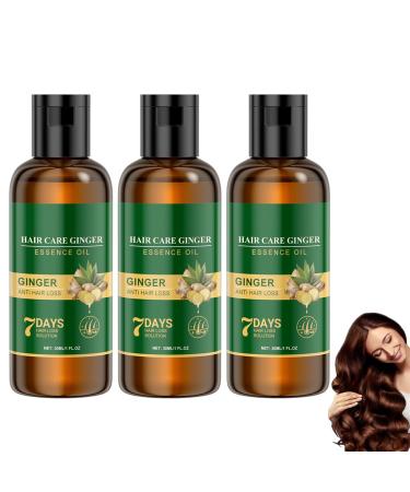 Huile anti-chute de cheveux au gingembre s rum pour la croissance des cheveux favorise la croissance et renforce r pare les cheveux ab m s pour des cheveux plus forts et plus pais (3pcs)