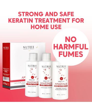 Amazonliss Brazilian Keratin Hair Treatment + BONDOX Thermal Mask with Marine Collagen - 2.02 fl oz + 1.06 oz - Buy Online on GoSupps.com