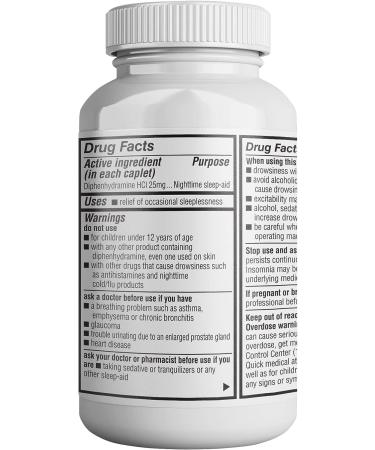 HealthLife Sleep Aid 600 Count Diphenhydramine HCl Caplets 25mg - Blue - Buy Online on GoSupps.com