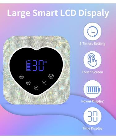 Buy HUGMAPLE Cordless UV Nail Lamp - 72W Rechargeable Diamond LED Dryer for Gel Nails | Fast Curing & Touch Control & Auto Sensor | Ideal for Salon & Home - Buy Online on GoSupps.com