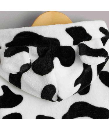 Women's Cow Print Zip Up Cropped Fleece Hoodie - Cute Workout Sweatshirt - Trendy Crop Top for Girls | Size Medium - Buy Online on GoSupps.com