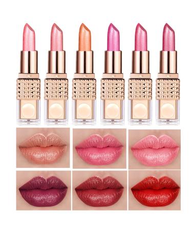 Teksome Pearlescent Lipstick - Non-Sticky Lipstick - Waterproof Durable Lip Make-Up for Wedding Teens and Everyday