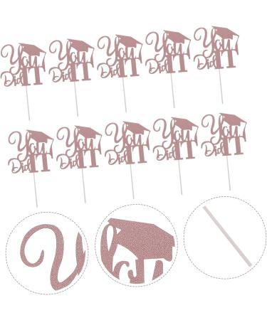 COLLBATH 10pcs 2021 top hat Insert card paper cup dessert paper glitter food picks Cake Topper Socket gold cake picks decorate Trench digger letter cake baking paper Birthday Cake Golden 13x13.5cm - Buy Online on GoSupps.com