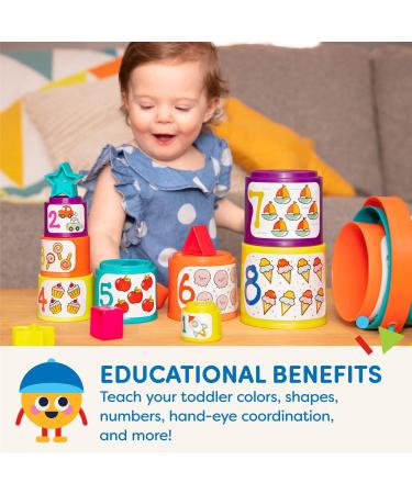 Batta Stacking Cups - Sorting & Learning Toy for Kids 18+ Months | 19-Piece Shape & Number Tower by StapeliMer - Buy Online on GoSupps.com