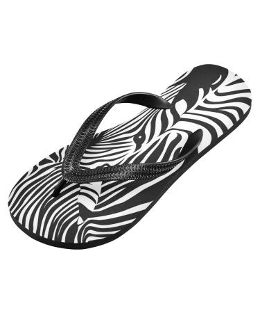 Mnsruu Zebra Pattern Flip Flops | Stylish & Comfortable Multi-Colored Footwear for Home Hotel Spa & Travel Unisex Large Size - Buy Online on GoSupps.com