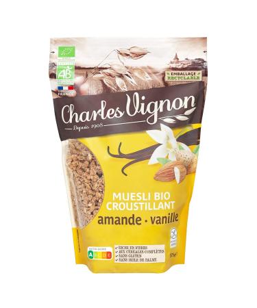 CHARLES VIGNON Muesli Bio Sans GL'outen Croustillant Vanille Amande Petit-D jeuner Gourmand (375g) - Lot de 3 - vendu par Lot