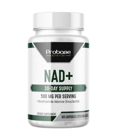 Probase Nutrition NAD Supplement 500mg High Potency 30 Day Supply NAD Maximizer Similar to Nicotinamide Riboside Vegan Non GMO Third Party Tested