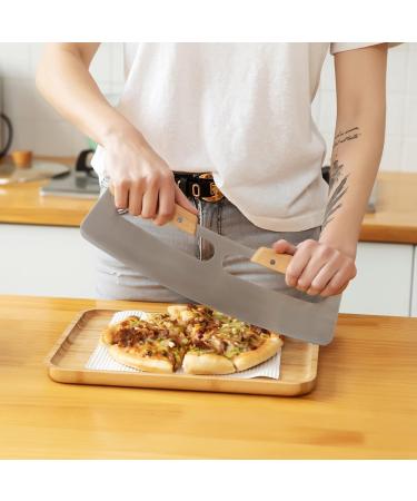 Pietuley 35CM Large Pizza Cutter with Cover Stainless Steel Pizza Cutter Rocker Wheel Pizza Slicer Pizza Knife - Buy Online on GoSupps.com