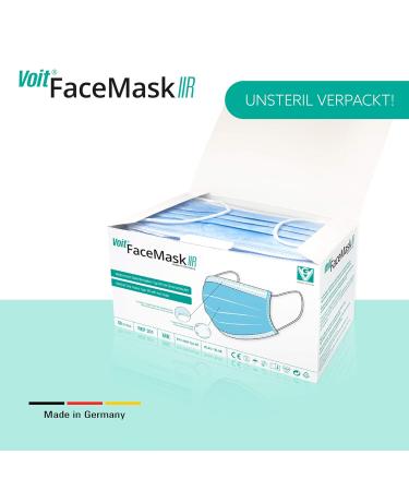 Buy Voit Medical Facial Masks Type IIR - 4-Layer Disposable Surgical Masks Breathable & Made in Germany 50 Pieces - International Shipping Available - Buy Online on GoSupps.com