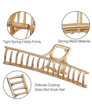 6 Pcs Hair Claw Clips - 3 Square Matte & 3 Metal Hair Clips for Women/Girls | Non-Slip Strong Hold - Buy Online on GoSupps.com