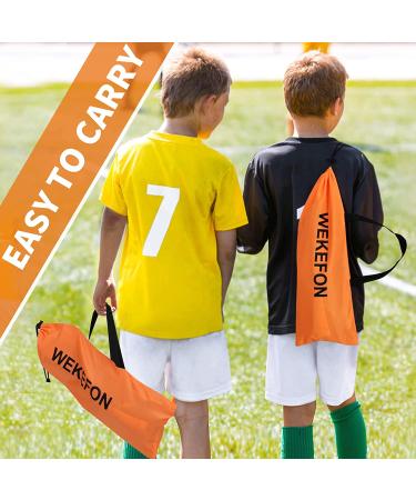 WEKEFON 5x3.1 Portable Soccer Goal Net for Kids - Orange | Backyard Games & Training Goals with Carry Bag - Buy Online on GoSupps.com