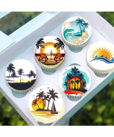 24 x Pre-Cut Travel Holiday 1 Edible Stand up Wafer/Rice Paper Cupcake Cake Toppers Birthday Party Beach Decorations (Summer Style 1) - Buy Online on GoSupps.com
