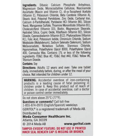 Geritol Complete Tablets - 100 Count Bottle - Energizing Multivitamin Supplement - Buy Online on GoSupps.com