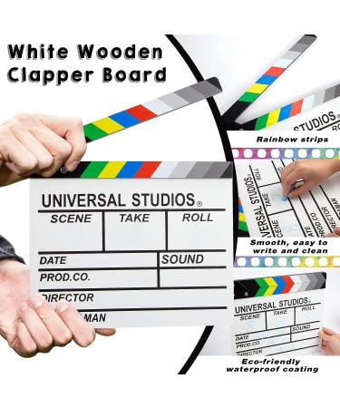 MCPINKY White Wooden Clapper Board - Rainbow Film Slate for Director Props - Buy Online on GoSupps.com