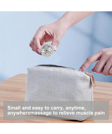 2 Pcs Silver Hedgehog Massage Balls - Magnetic Acupressure Stress Relief | ABS Material for Foot & Hand Relaxation - Buy Online on GoSupps.com