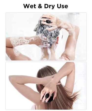 Heeta Hair Scalp Massager Brush - Soft Silicone Exfoliator for All Hair Types - Wet & Dry Shampoo Tool for Men, Women & Kids (Black) - Buy Online on GoSupps.com