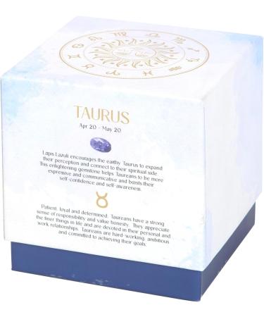 Buy Taurus Zodiac Candle - Amber & Vanilla Lapis Lazuli Infused for Self-Confidence | Spiritual Gift for Transformation - Buy Online on GoSupps.com