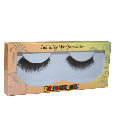 Eulenspiegel 000007 - Artificial eyelashes black medium length for carnival theme party